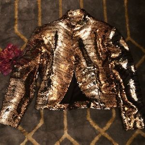 Funky Vintage Gold/Bronze Sequins Blazer/Jacket